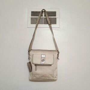 Giani Bernini Beige Monogram Crossbody Bag